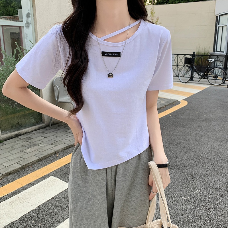 NRVP Áo Thun Tay Ngắn Dáng Ôm In Họa Tiết Độc Đáo Thời Trang Đường Phố Hàn Quốc Cho Nữ