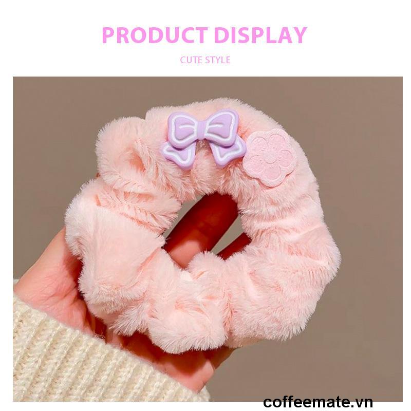 【coffeemate】⚡Dây Cột Tóc Lông Nhung Dễ Thương Xinh Xắn Dành Cho Nữ