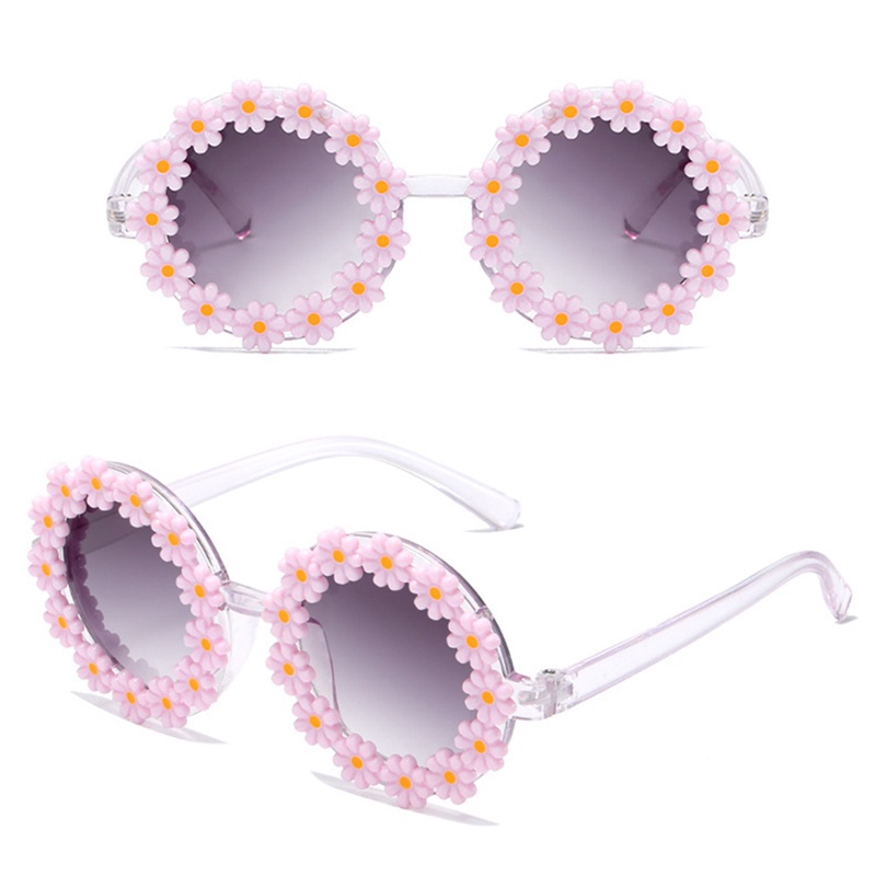 Kính Mát Tròn Chống Tia UV400 Họa Tiết Hoa Thời Trang Cho Bé Trai Và Gái