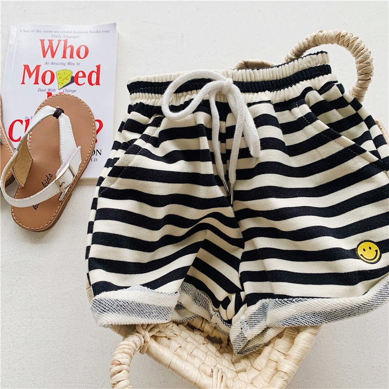 Hàng Mới Về Quần Short Thể Thao Lưng Thun Thoải Mái In Họa Tiết Mặt Cười Phong Cách Hàn Quốc Thời Trang Mùa Hè Cho Bé Trai Và Gái
