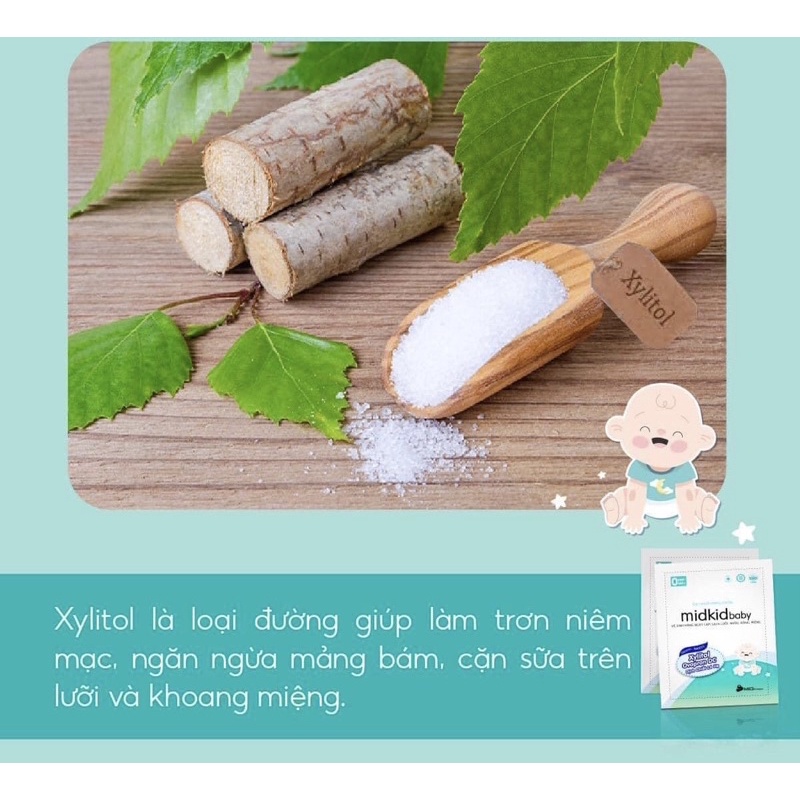 Gạc rơ lưỡi Midkid cho bé sơ sinh giúp làm sạch lưỡi, răng nướu và khoang miệng, an toàn, đạt tiêu chuẩn ISO 5 sao