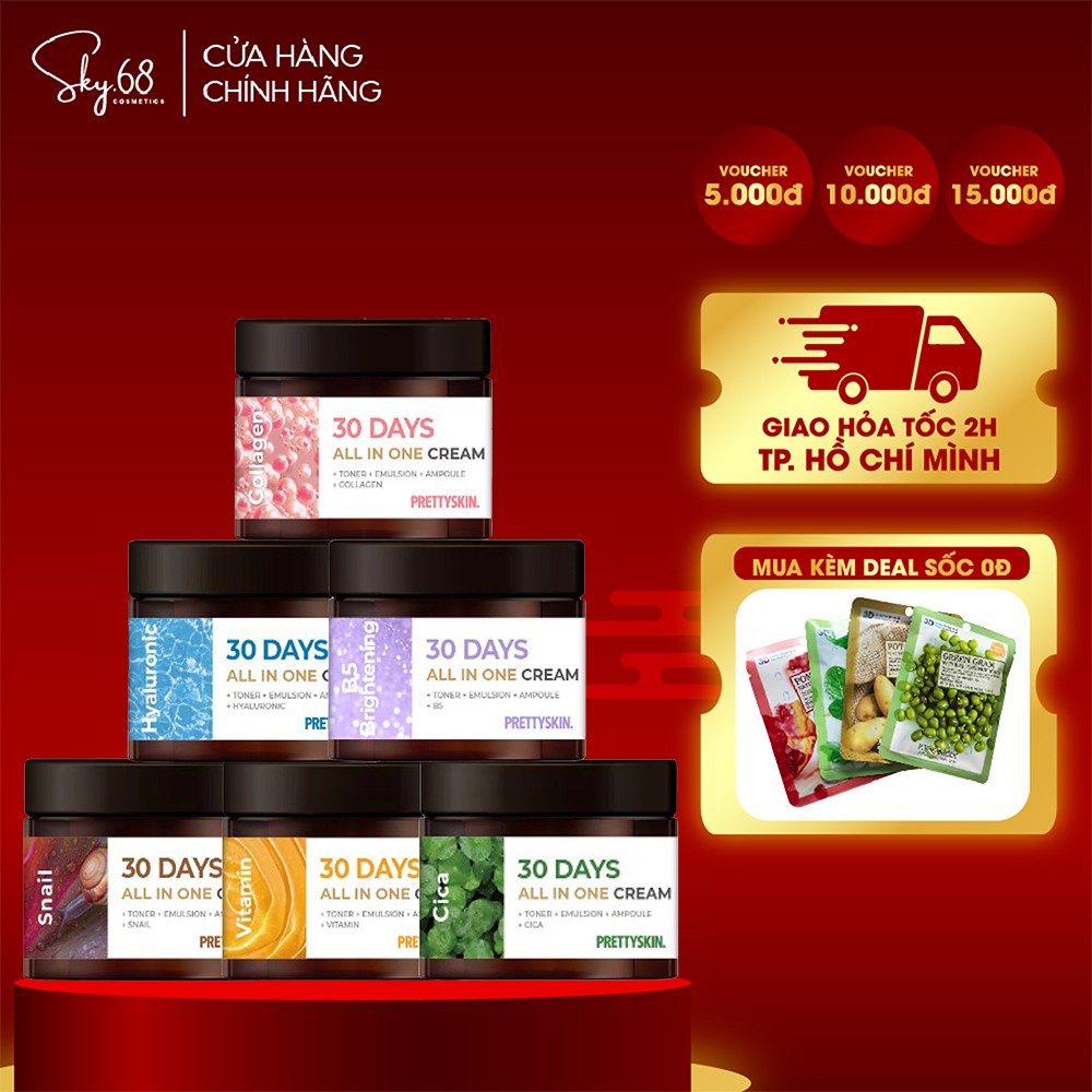 Kem Dưỡng Prettyskin 30 Days All In One Cream 100ml
