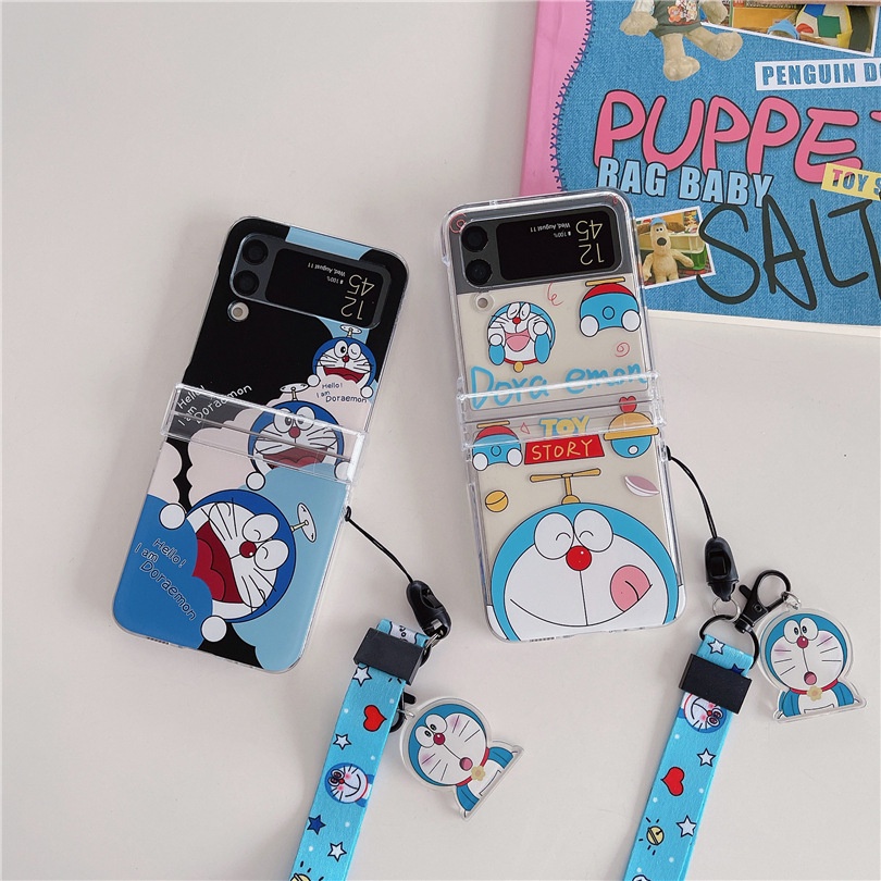 Ốp Điện Thoại PC Cứng Hoạt Hình Doraemon Cho Samsung Galaxy Z Flip 3 Z Flip 4 W23 ZFlip3 ZFlip4