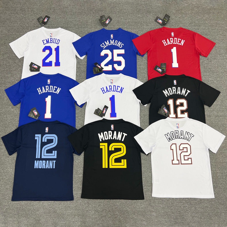 Bộ Quần Áo Thể Thao Bóng Rổ Ngắn Tay Giữ Ấm Nhanh Khô Phong Cách Mỹ 76 Người Harden Harden