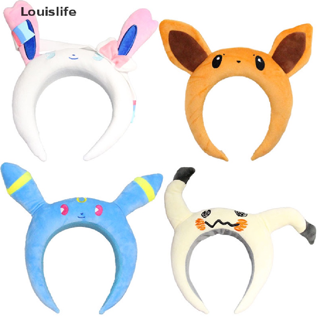 Băng Đô Cài Tóc Louislife Hình Pokemon Sylveon Eevee Mimikyu Nhồi Bông Dễ Thương