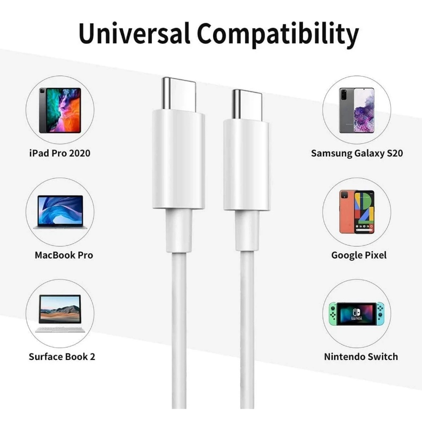 Dây Cáp Sạc Nhanh USB Loại C 60W Dành Cho Samsung MacBook Pro Xiaomi Huawei P30