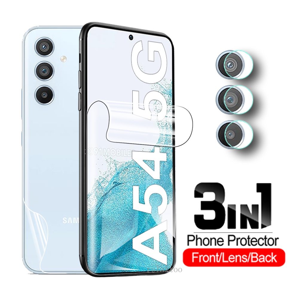 3IN1 Front Back Full Cover Protection Hydrogel Film For Samsung Galaxy A34 A54 A14 A24 5G 4G 2023 Screen Protector Film Not Tempered Glass