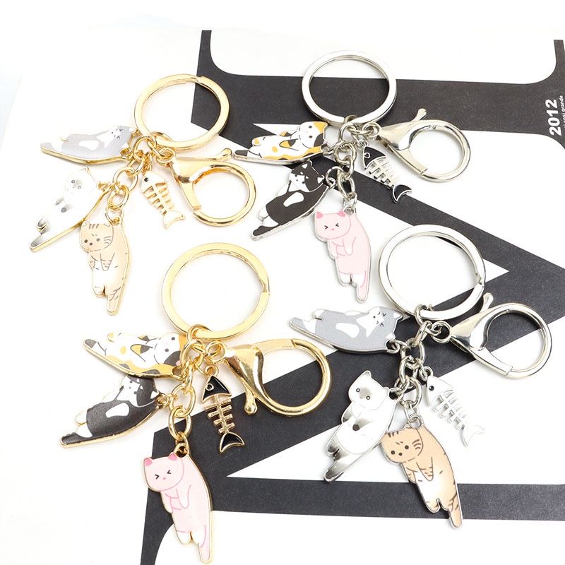 Móc Khóa Hợp Kim Hình Mèo Hoạt Hình Dễ Thương