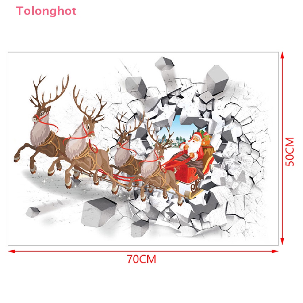 Đề Can Vinyl 3D Dán Tường / Cửa Sổ Giả Cửa Sổ Trang Trí Nhà Cửa Dịp Giáng Sinh Năm Mới
