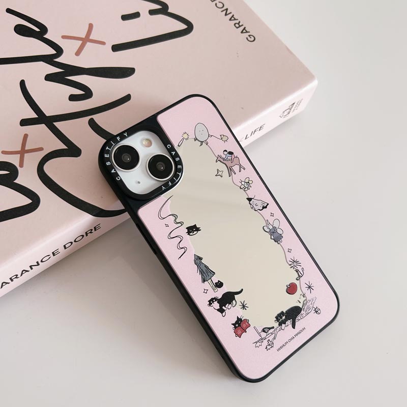 Ốp Điện Thoại Mặt Gương Màu Hồng Chống Bụi Bẩn Cho IPhone 14 13 11 12 Pro Max