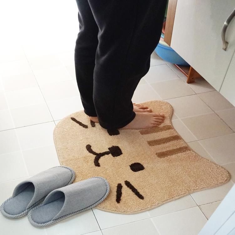 Landeli Thảm Chùi Chân Mềm Mại Thấm Hút Tốt In Hình Mèo Mauno Nhật Bản