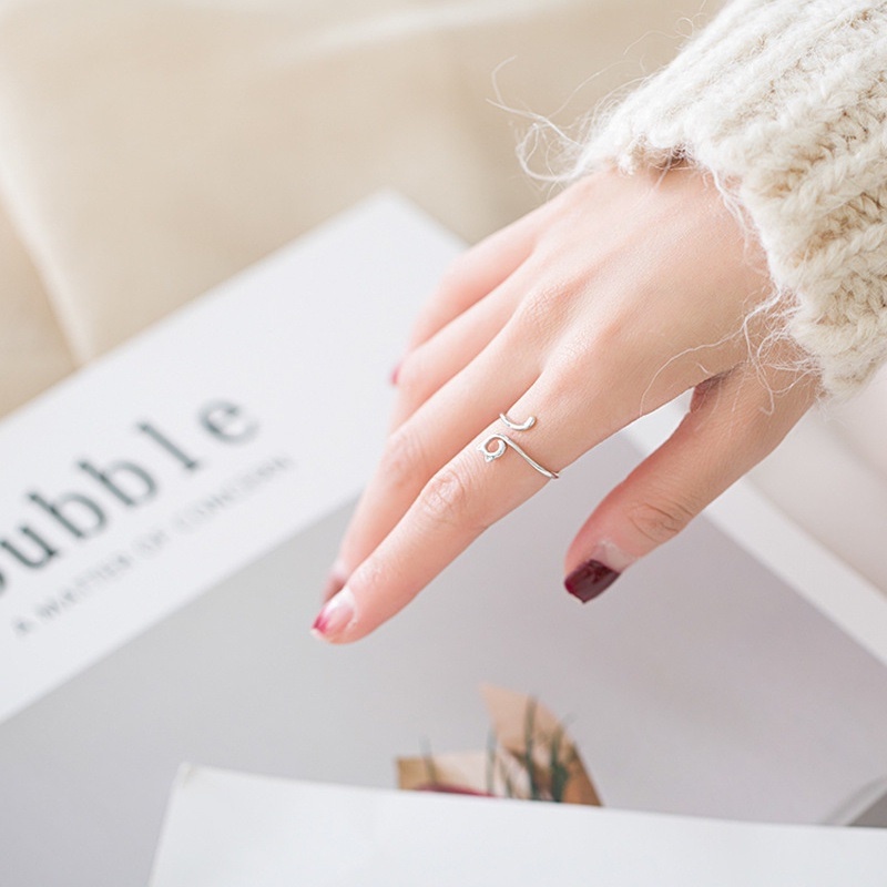 Nhẫn Hở Hình Mèo Dễ Thương Có Thể Điều Chỉnh Kích Cỡ