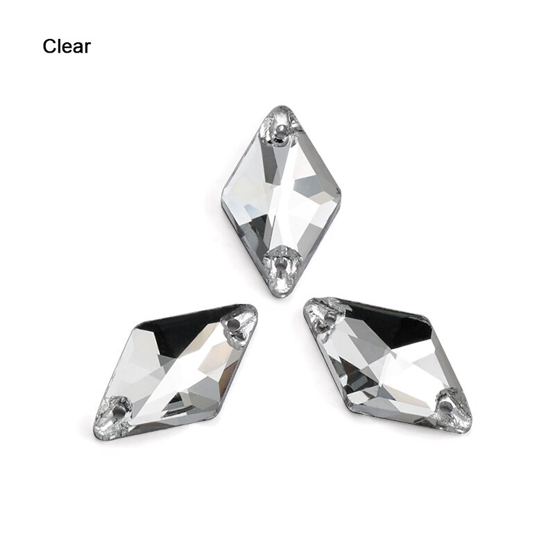 Set 50 Mặt Thủy Tinh Trong Suốt Đính Đá Pha Lê AB / Champagne Kích Thước 11x19mm May Vá Quần Áo Cưới