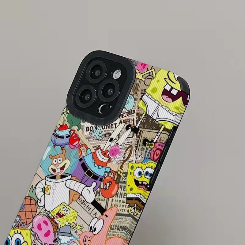 Ốp Điện Thoại Mềm Chống Sốc In Hình Spongebob Cho Iphone 11Pro max 14 PRO max 11 12 / 13 / 6 / 7 / 8plus X max
