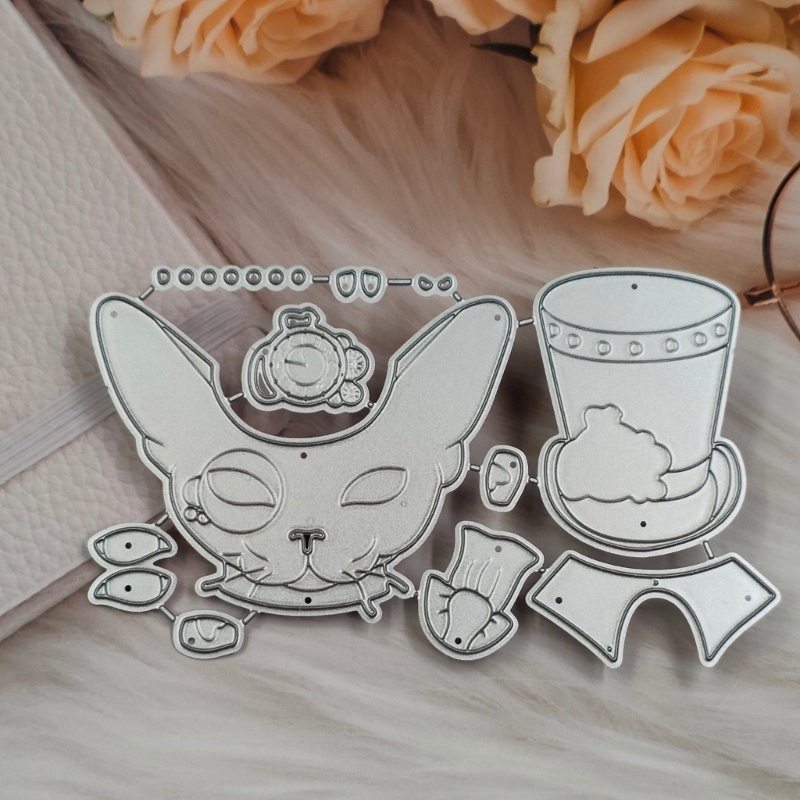 Khuôn Cắt Giấy Kim Loại Trang Trí Hình Mèo Ngộ Nghĩnh