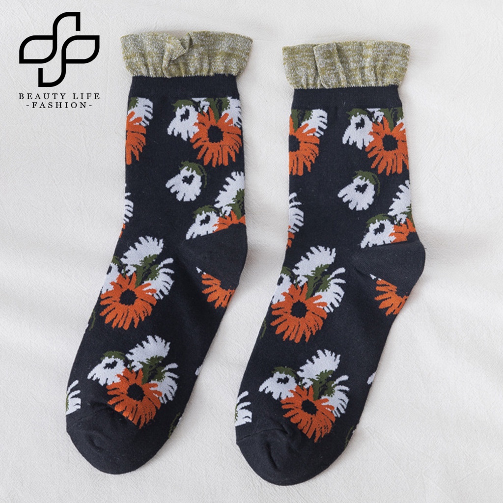 Đôi Vớ HọA TiếT Hoa KiểU Retro ThờI Trang SàNh ĐiệU Cho Nữ