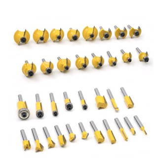 BỘ 35 MŨI PHAY GỖ CAO CẤP CỐT 6.35MM