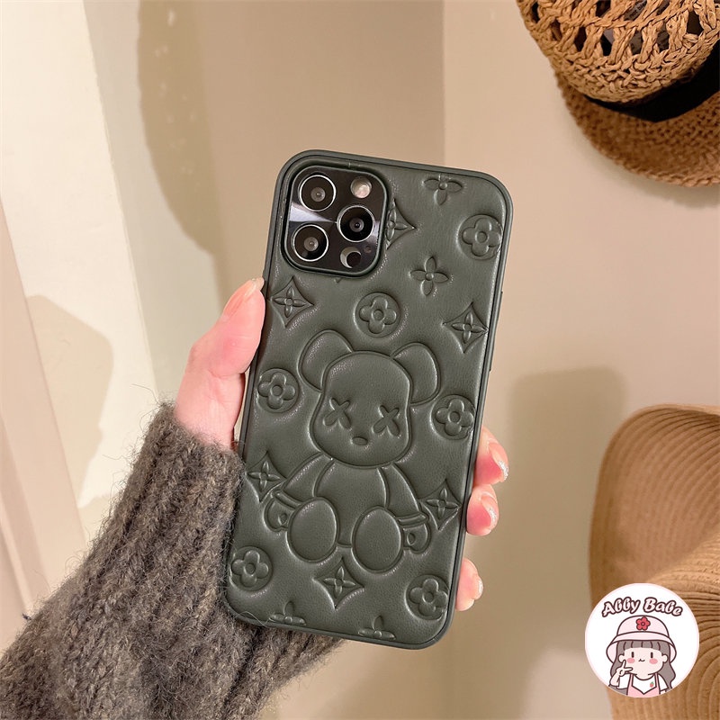 Ốp Điện Thoại Da Giả Viền TPU Dẻo In Hình Kaws Sang Trọng Chống Bụi Cho IPhone 14 Pro Max 13 12 11 Pro Max