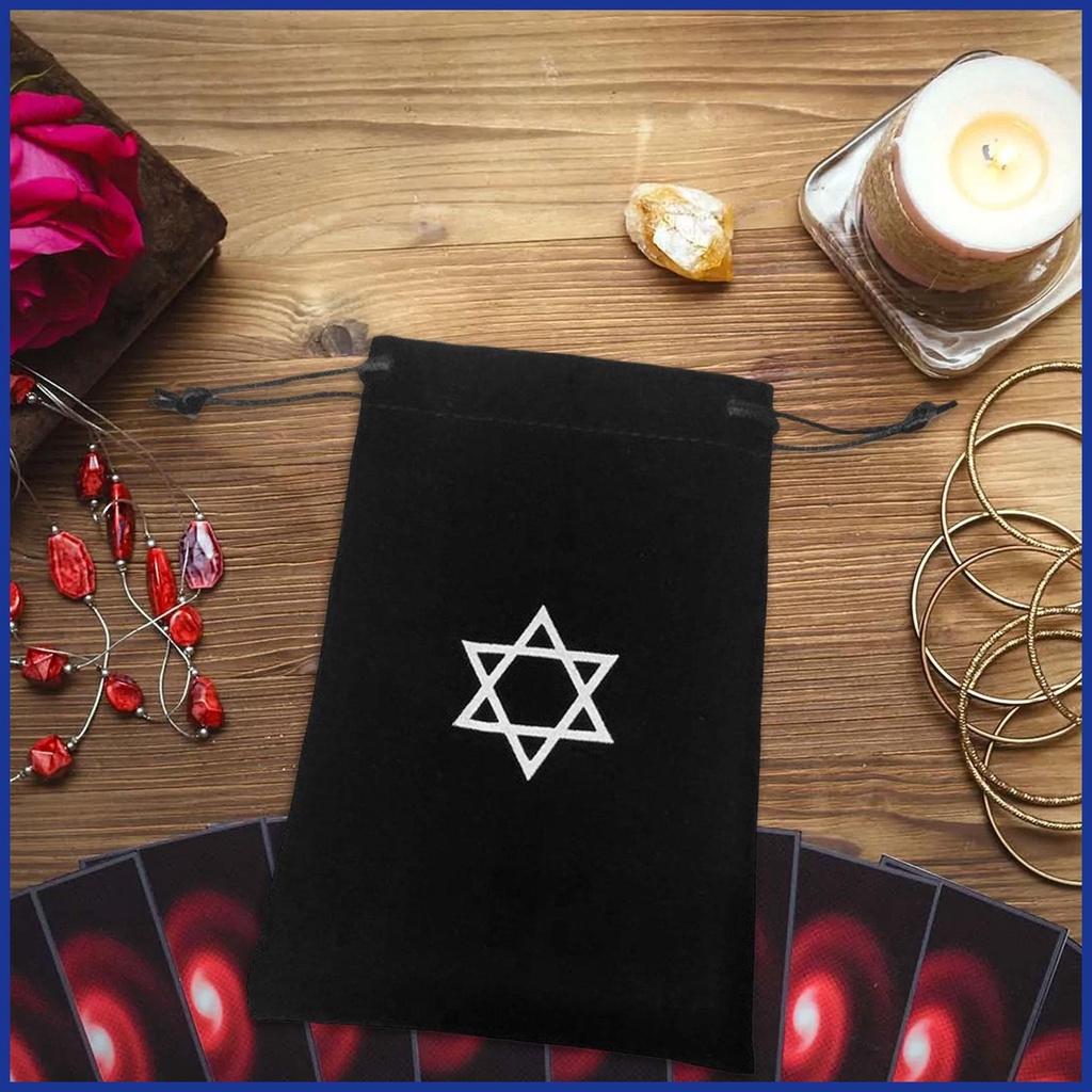 Túi Đựng Thẻ Bài Tarot Bằng Nhung Dày Dặn In Họa Tiết Hexagram