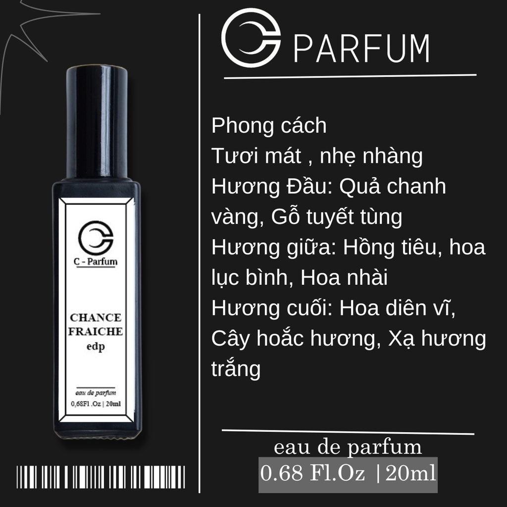 Nước Hoa Nữ Chance Fraiche 20ml chính hãng thơm lâu hương tươi mát nhẹ nhàng