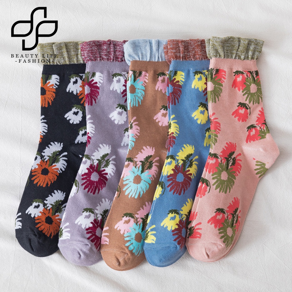 Đôi Vớ HọA TiếT Hoa KiểU Retro ThờI Trang SàNh ĐiệU Cho Nữ