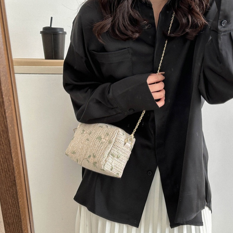 Túi Cói Đeo Chéo Đựng Điện Thoại Thời Trang Dành Cho Nữ