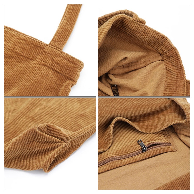 Túi Tote Đeo Vai Sức Chứa Lớn Màu Trơn Có Thể Tái Sử Dụng Cho Nữ