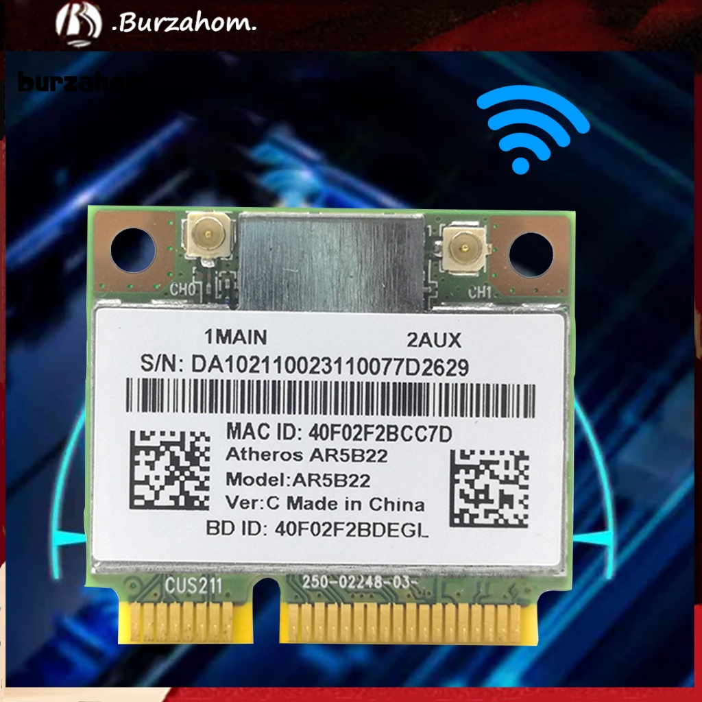 Thẻ Mạng Không Dây Băng Tần Kép AR5B22 Bluetooth 4.0 802.11A / B / G / N Mini PCI-E Cho Máy Tính