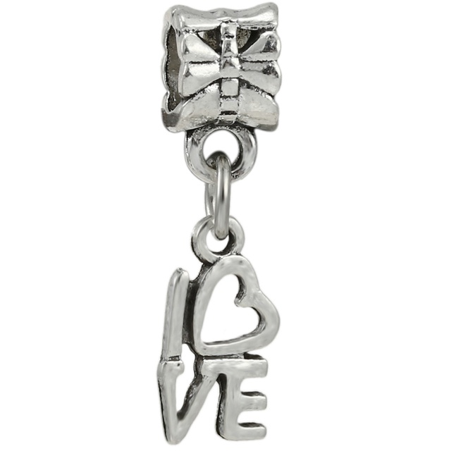 Hạt Charm Hình Trái Tim Đính Đá Chất Lượng Cao Dùng Làm Vòng Tay / Vòng cổ DIY