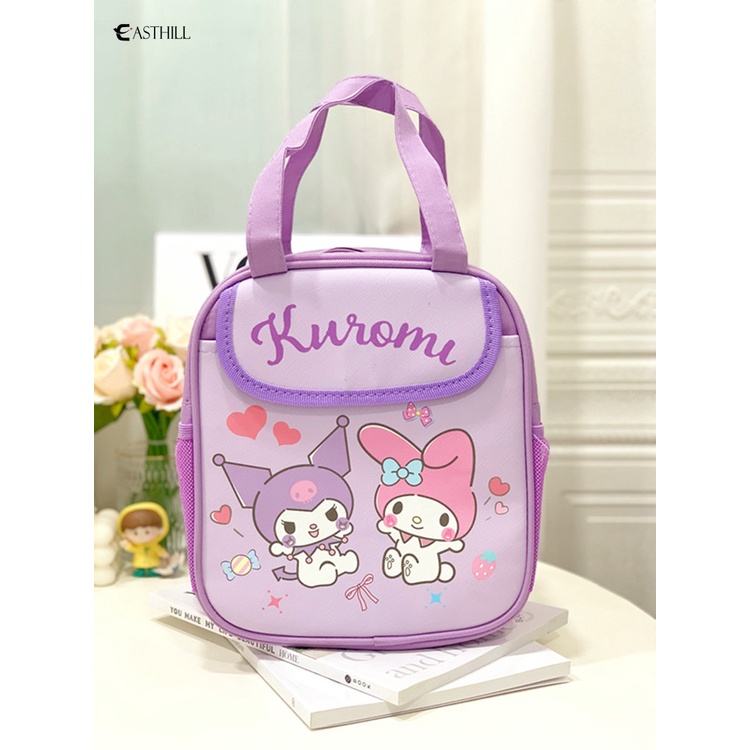 Túi Đựng Hộp Cơm Trưa Lót Lá Nhôm Cách Nhiệt Họa Tiết Sanrios Hello Kittys Kuromi Kawaii