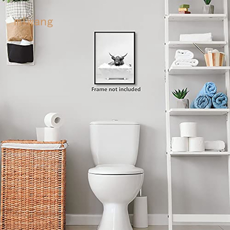 Tranh Vải Bạt Treo Tường Họa Tiết Bò Sữa Cao Cấp Màu Trắng Đen Phong Cách Đồng Quê Vui Nhộn