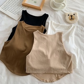  Áo Croptop Không Tay Màu Trơn Có Đệm Ngực Hàng Mới Dành Cho Bạn Nữ Croptop Sando Camisole 