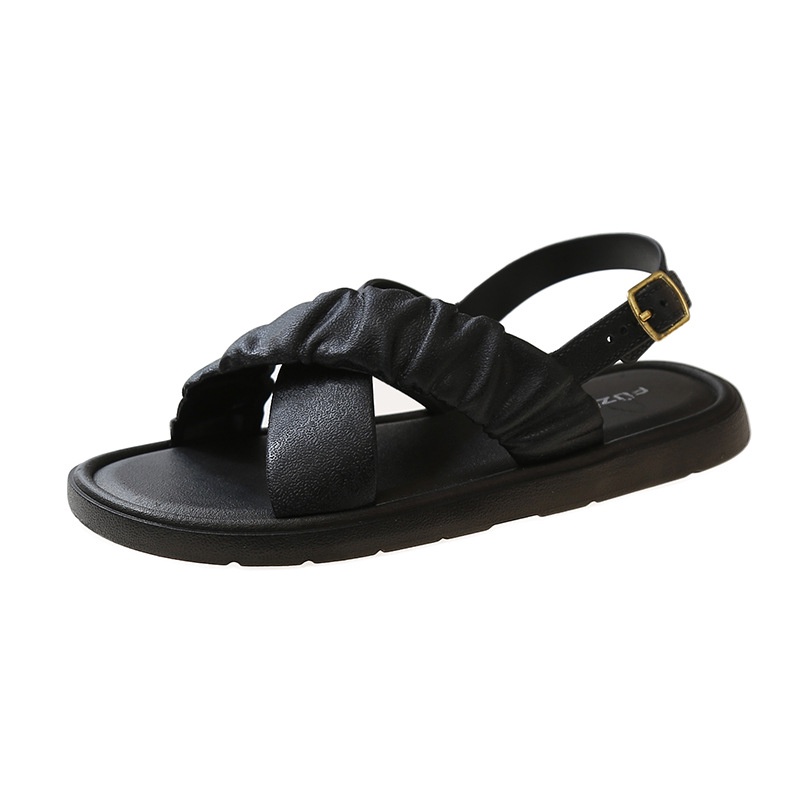 【Kiểm định chất lượng】Sandal Quai Chéo Màu Trơn Thời Trang Mùa Hè 2023 Cho Nữ