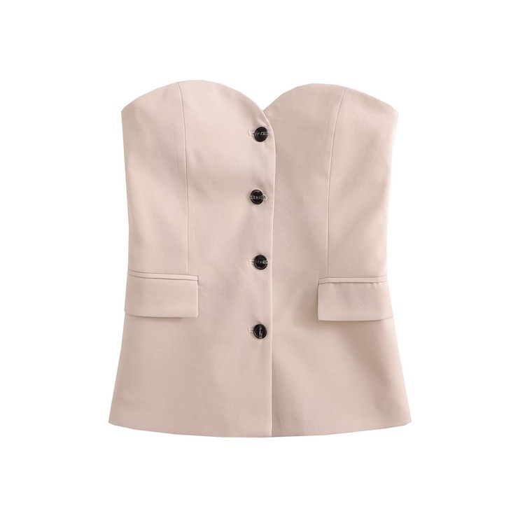 Áo Ống Zara 2023 Ôm Dáng Không Tay Phong Cách Âu Mỹ Thời Trang Mùa Xuân 2023