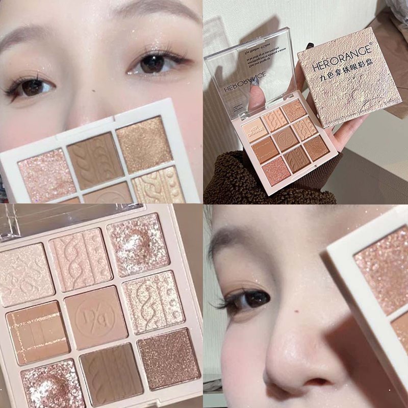 Bảng Phấn Mắt HERORANGE Màu Sắc Tự Nhiên Lâu Trôi Chống Thấm Nước