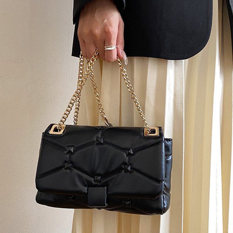 Túi Xách Đeo Vai Hình Vuông Màu Trơn Thời Trang Dành Cho Nữ