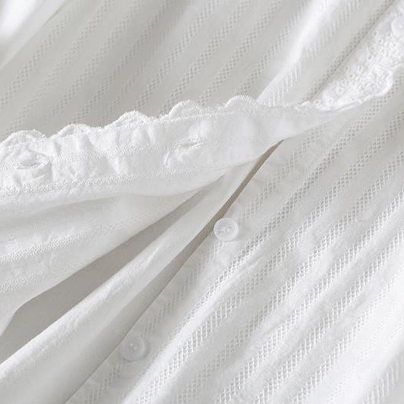 Áo Sơ Mi Phối Ren Thiết Kế Tối Giản Thoải Mái Thoáng Khí