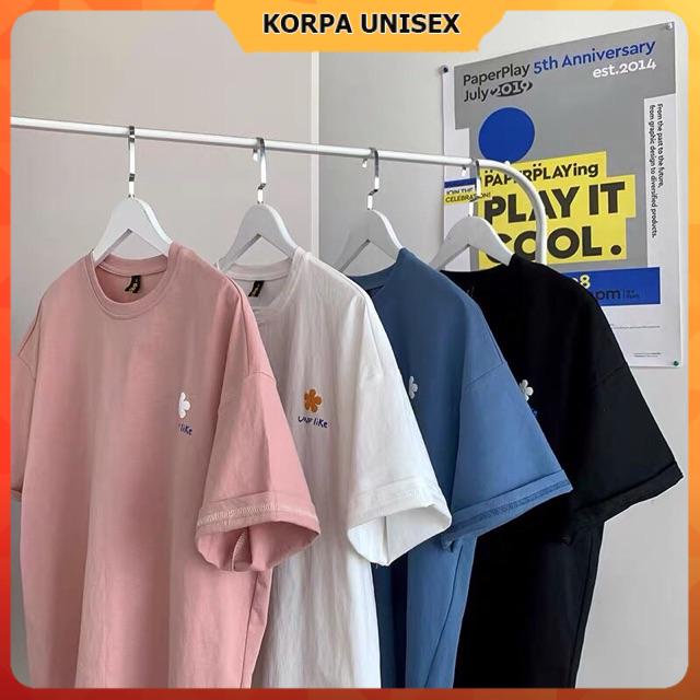 Áo thun tay lỡ form rộng hoa UNF Like - Unisex nam nữ đều mặc được