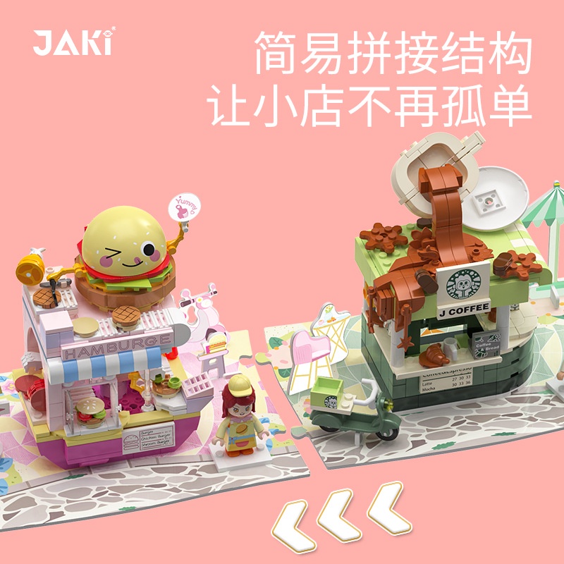 Đồ chơi lắp ráp Legogi QUÁN ĂN JAKI mô hình quán cafe trưng bày phòng trang trí bàn học quà tặng sinh nhật