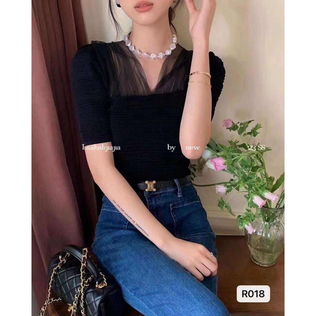 NRVP Áo Thun Nữ Ngắn Tay Màu Trơn Lưng Đẹp Thoải Mái Phong Cách Hàn Quốc