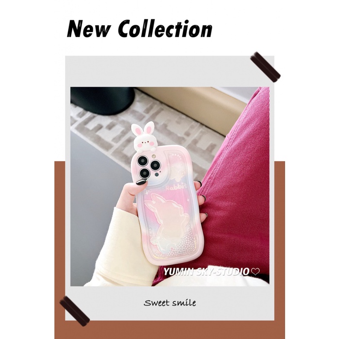 Ốp điện thoại mềm kim tuyến nước chống rơi hình thỏ thích hợp cho Iphone 14Promax 13 12 11 14pro 13Promax 13