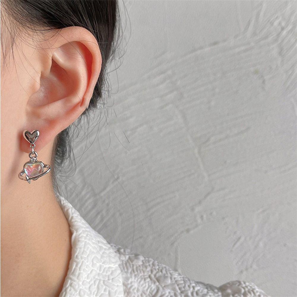 Đôi Bông Tai Hình Trái Tim Thời Trang Giản Dị Dành Cho Nữ|Bông Tai Hợp Kim Dáng Dài Phong Cách Hàn Quốc Thời Trang