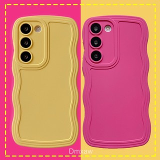 Ốp Điện Thoại Mềm Họa Tiết Sóng Biển Màu Trơn Kiểu Hàn Quốc Cho Samsung Galaxy S23 S22 Plus Ultra S23 + S22 + S20 FE