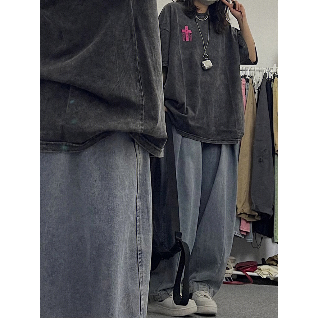 NRVP Áo Thun 100% Cotton Tay Ngắn Dáng Suông In Họa Tiết Hoạt Hình Phong Cách Hàn Quốc Cho Nữ