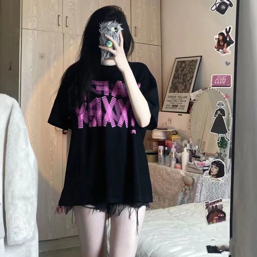 Áo Thun Cổ Tròn Dáng Rộng Plus Size Thời Trang Mùa Hè Dành Cho Nữ