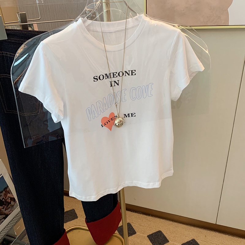 Nrvp [Hàng Có Sẵn] Áo Thun Cotton Tay Ngắn Dáng Ôm In Hình Đồ Họa Độc Đáo Thời Trang Đường Phố Hàn Quốc Dành Cho Bạn Nữ