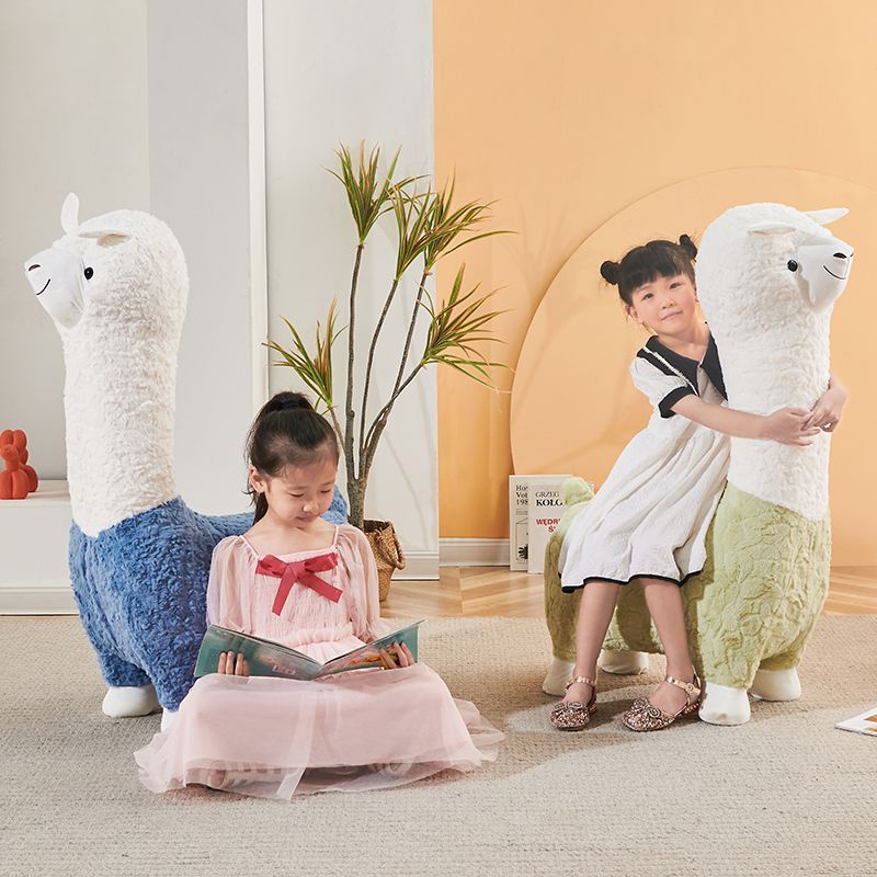 Động vật sáng tạo, ghế đẩu alpaca, ghế đẩu thay giày hoạt hình, trang trí búp bê phòng khách màu đỏ lưới | BigBuy360 - bigbuy360.vn