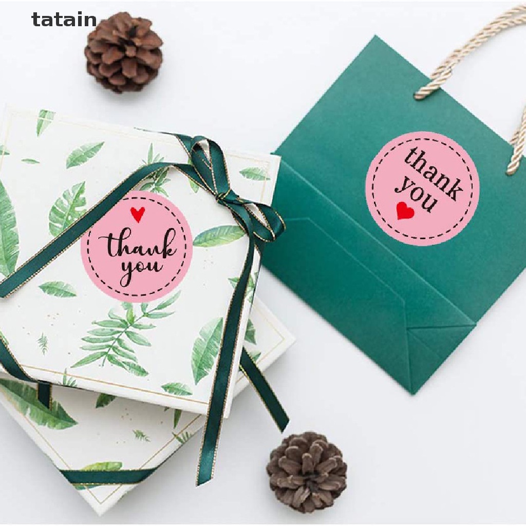 Set 500 Sticker 1 inch In Chữ Thank You Dán Trang Trí Tiệc