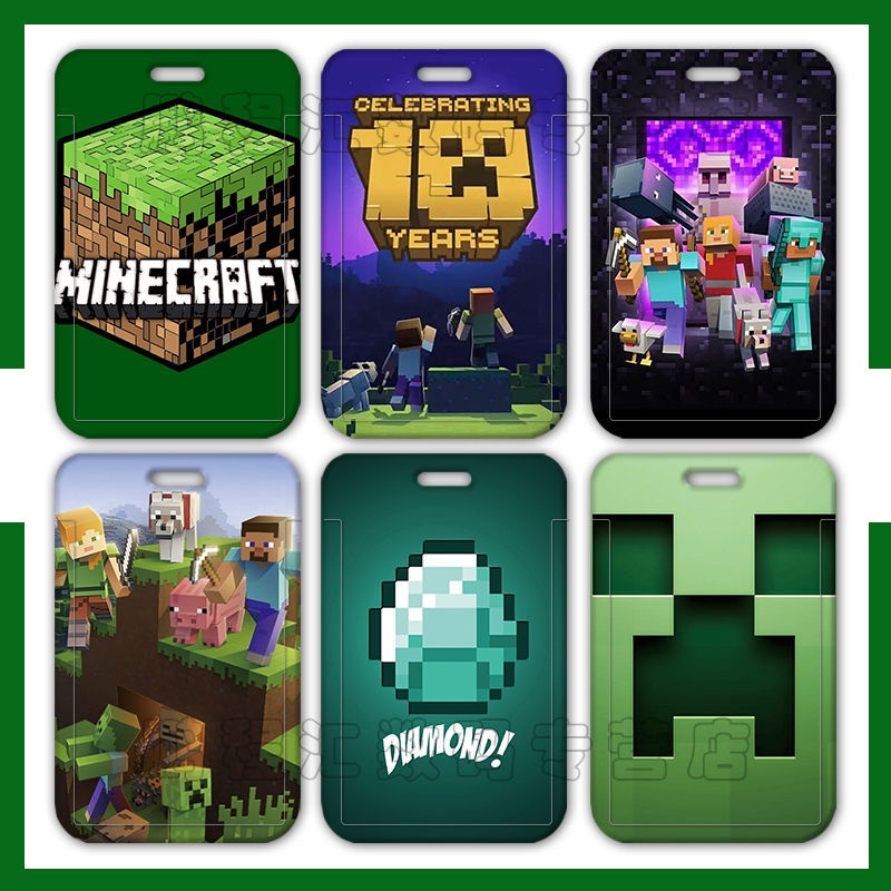Ví Đựng Thẻ ID Họa Tiết Hoạt Hình Anime Minecraft Độc Đáo Giá Đỡ