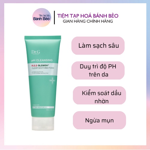 Sữa rửa mặt làm Sạch Sâu Ngăn Ngừa Mụn Dr.G Drg PH Cleansing R.E.D Red Blemish Clear Soothing Foam 30ml